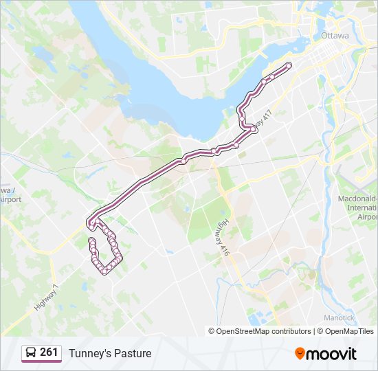 261 bus Line Map