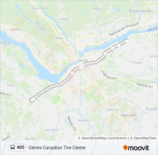 Plan de la ligne 405 de bus