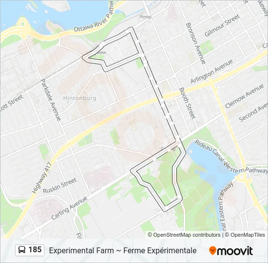 185 Bus Line Map