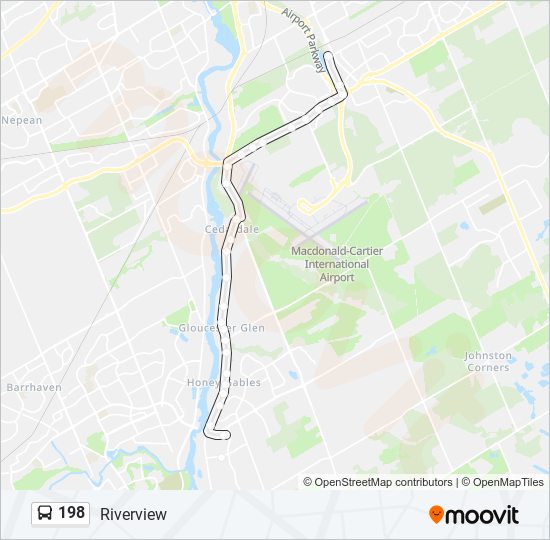 Plan de la ligne 198 de bus