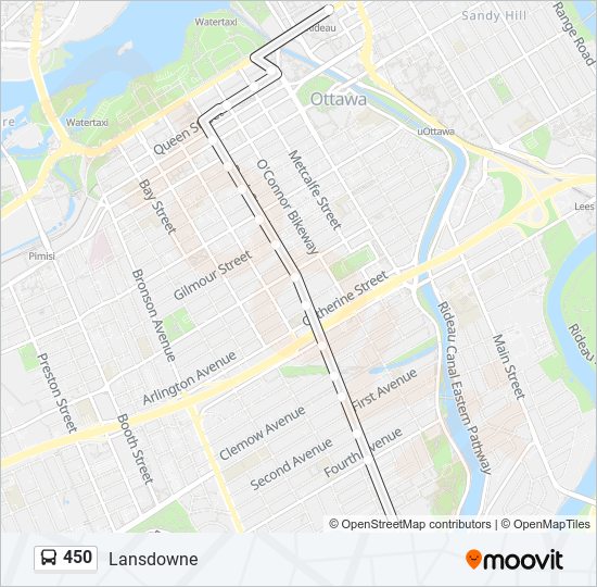 Plan de la ligne 450 de bus