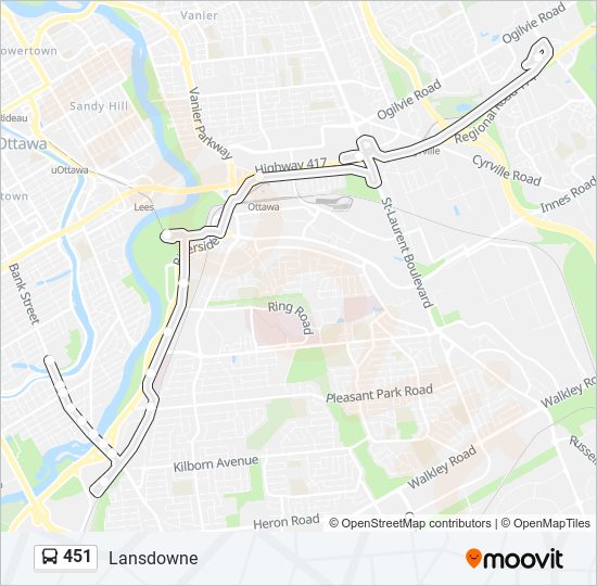 451 bus Line Map