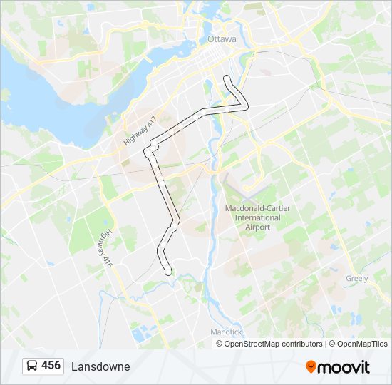 Plan de la ligne 456 de bus