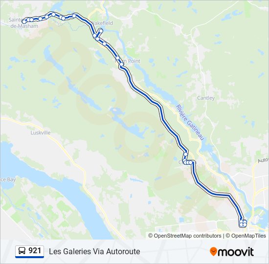 Plan de la ligne 921 de bus