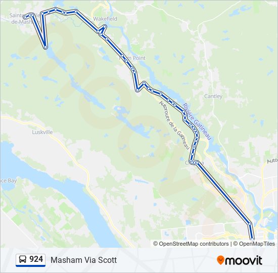 924 bus Line Map