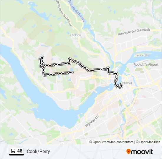 Plan de la ligne 48 de bus