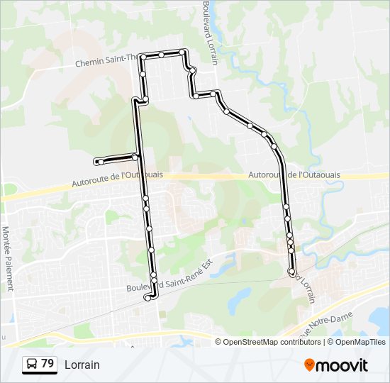 Plan de la ligne 79 de bus