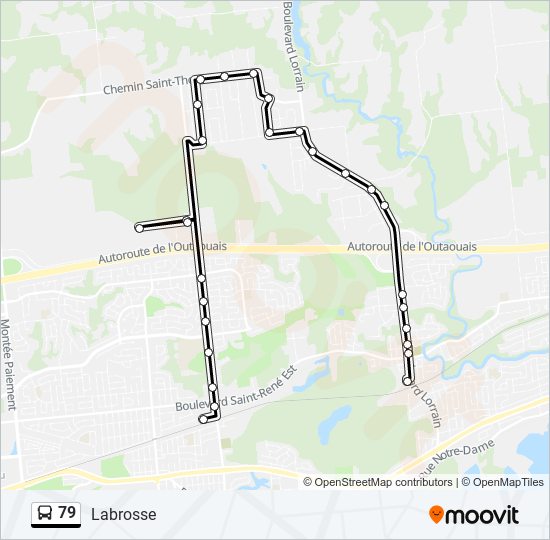 Plan de la ligne 79 de bus