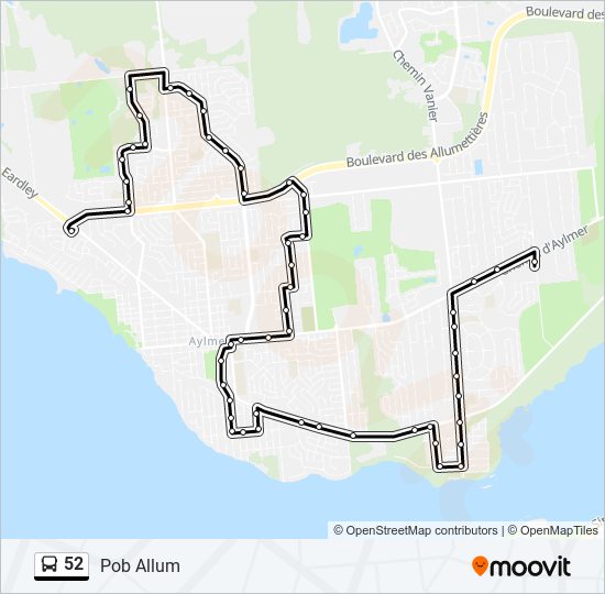 52 bus Line Map