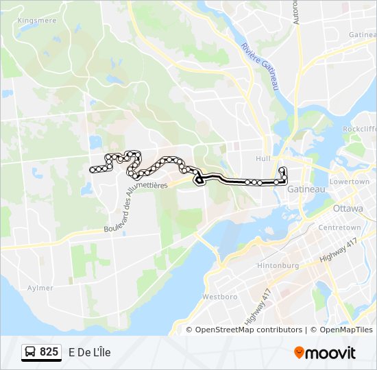 825 bus Line Map