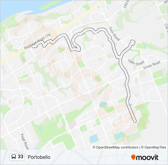 33 bus Line Map