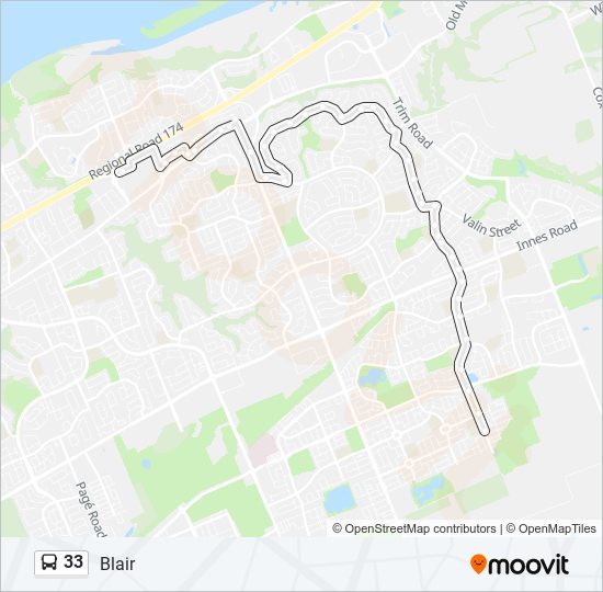 33 bus Line Map