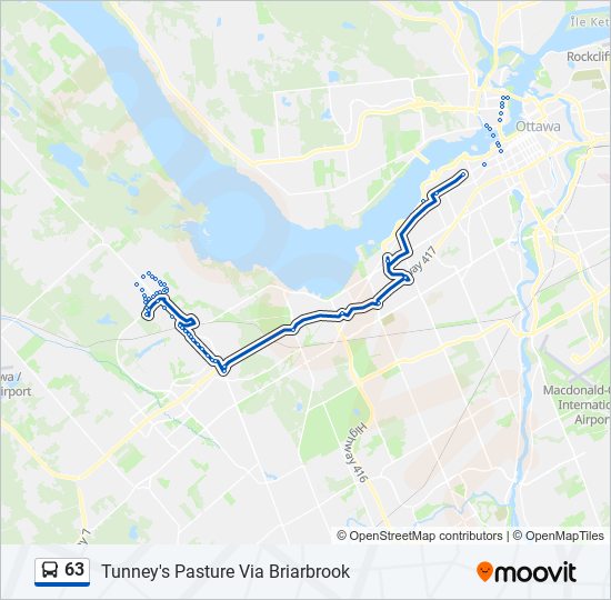 Plan de la ligne 63 de bus