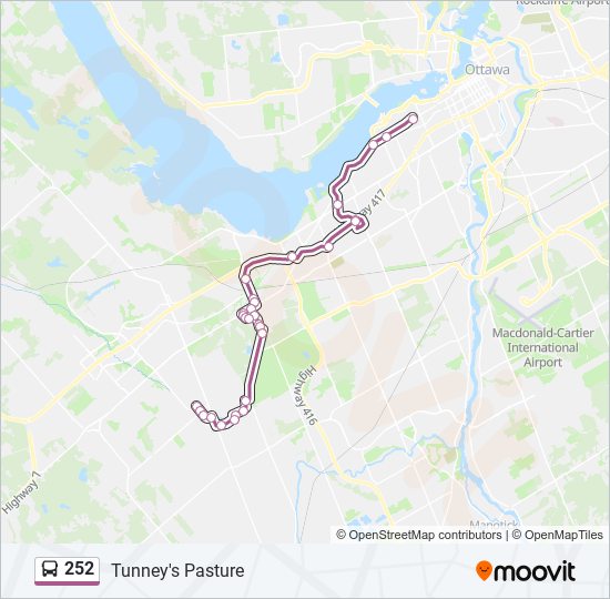 252 bus Line Map