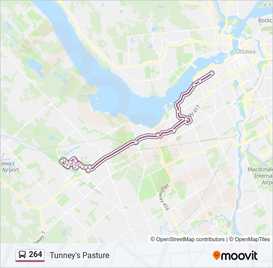 Plan de la ligne 264 de bus