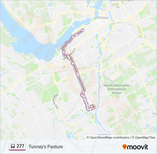 Plan de la ligne 277 de bus