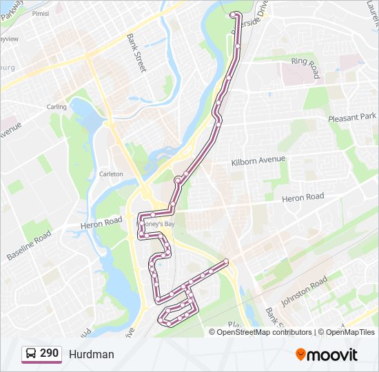 Plan de la ligne 290 de bus