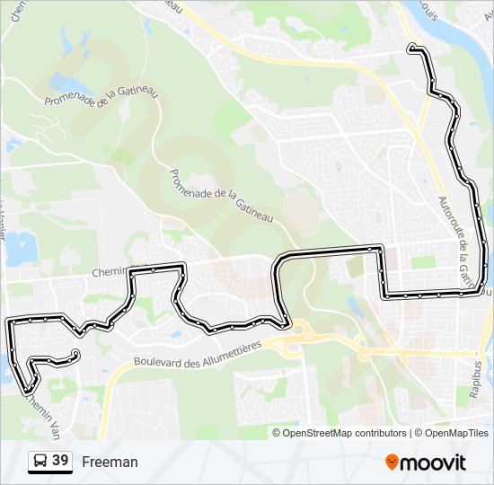 39 bus Line Map