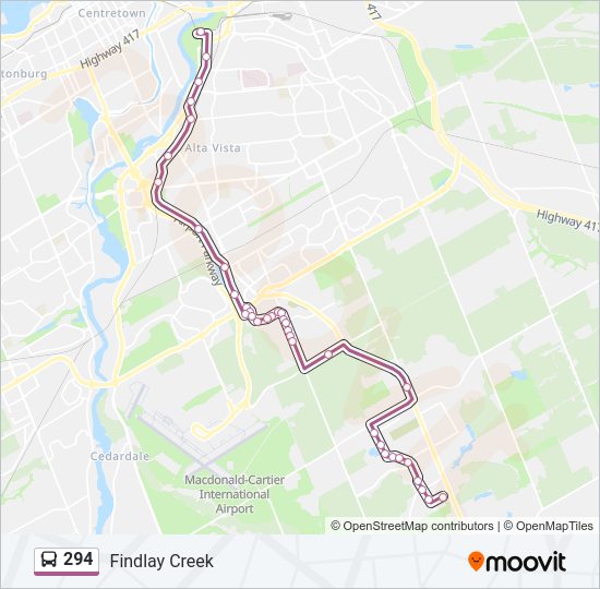 294 bus Line Map