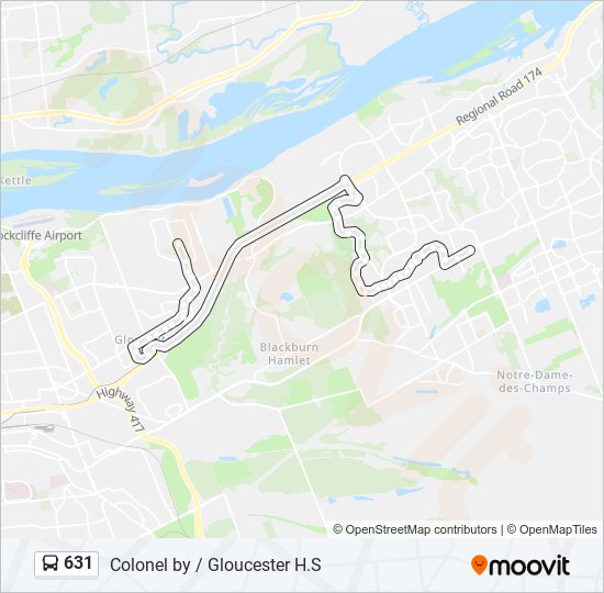 Plan de la ligne 631 de bus