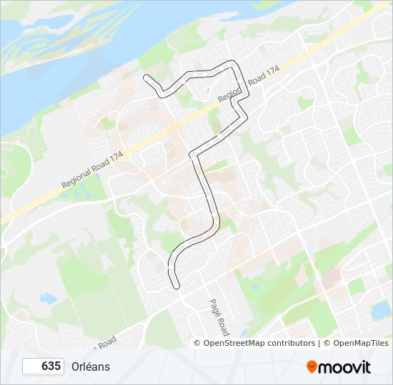 Plan de la ligne 635 de bus