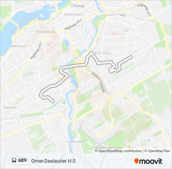 Plan de la ligne 689 de bus