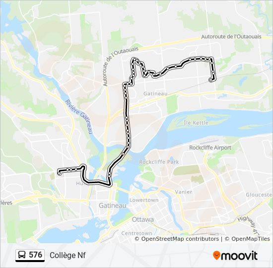 Plan de la ligne 576 de bus