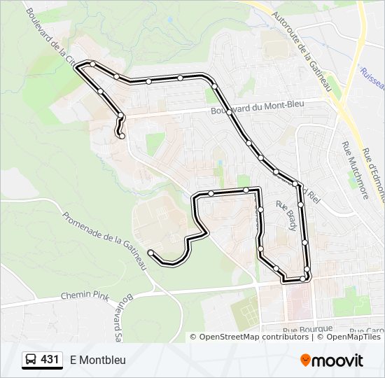 Plan de la ligne 431 de bus