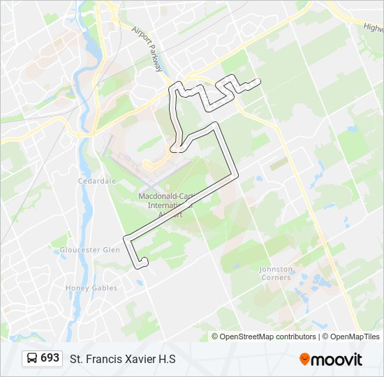 Plan de la ligne 693 de bus