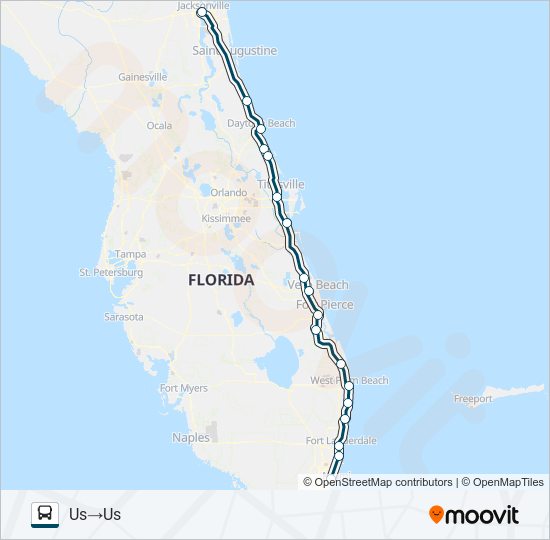 GREYHOUND US0710S bus Line Map