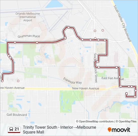 21 Bus Line Map