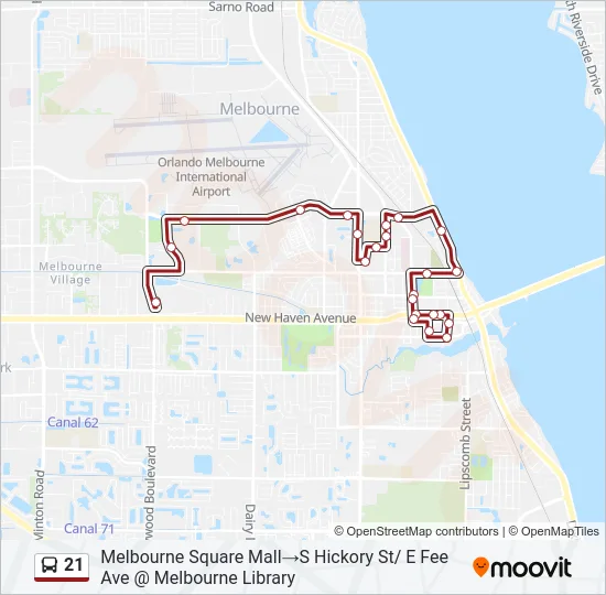 21 Bus Line Map