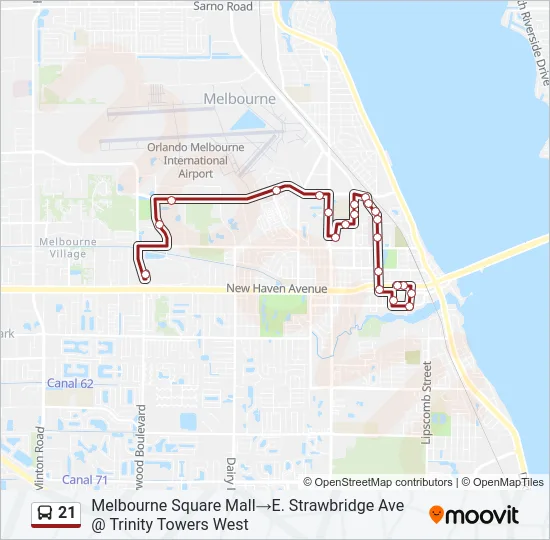 21 Bus Line Map