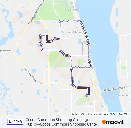 11-A bus Line Map