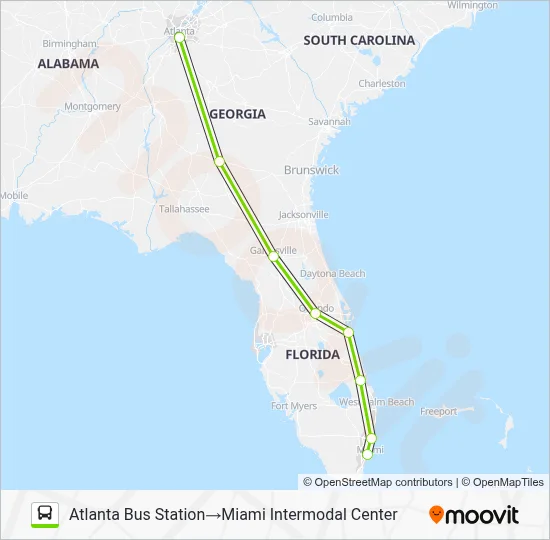FLIXBUS N2401 Bus Line Map