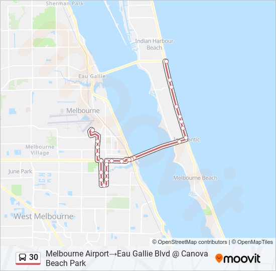 30 bus Line Map