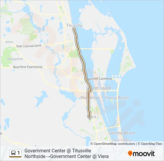 1 Bus Line Map
