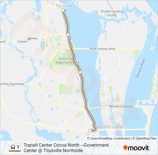 1 Bus Line Map