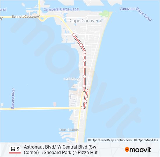 9 bus Line Map