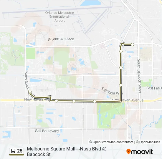 25 Bus Line Map