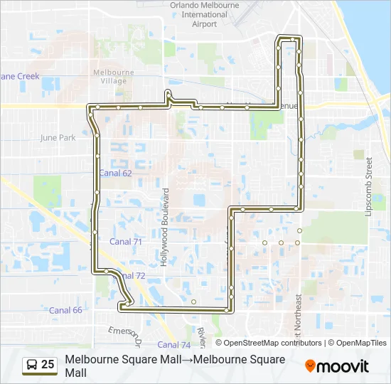 25 Bus Line Map