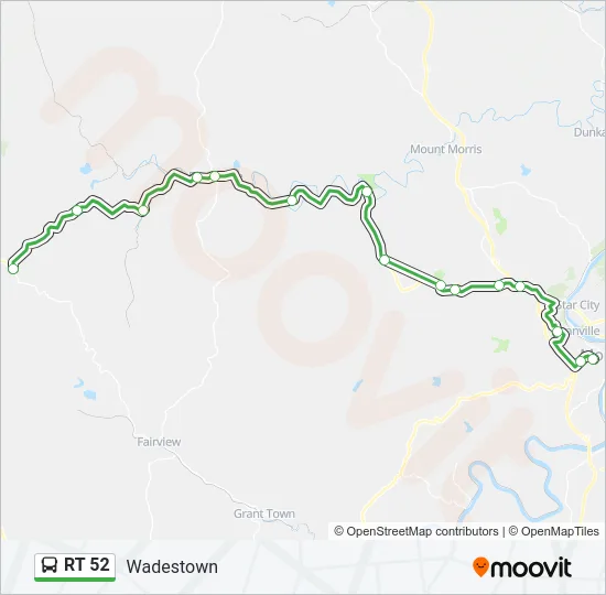 RT 52 Bus Line Map