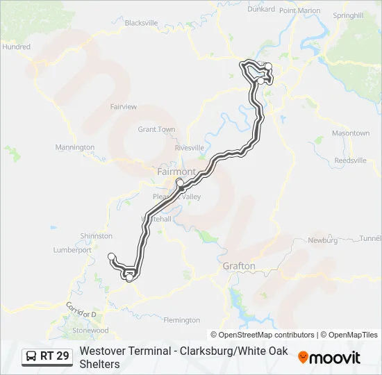 RT 29 Bus Line Map