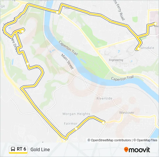 RT 6 Bus Line Map