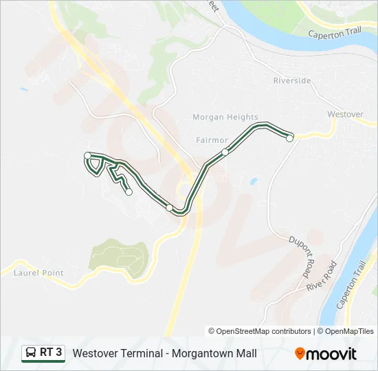 RT 3 Bus Line Map