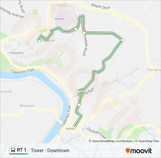 RT 1 Bus Line Map