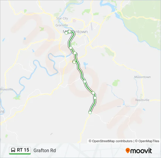 RT 15 Bus Line Map