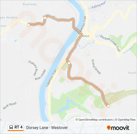 RT 4 Bus Line Map