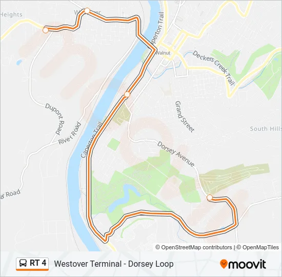 RT 4 Bus Line Map