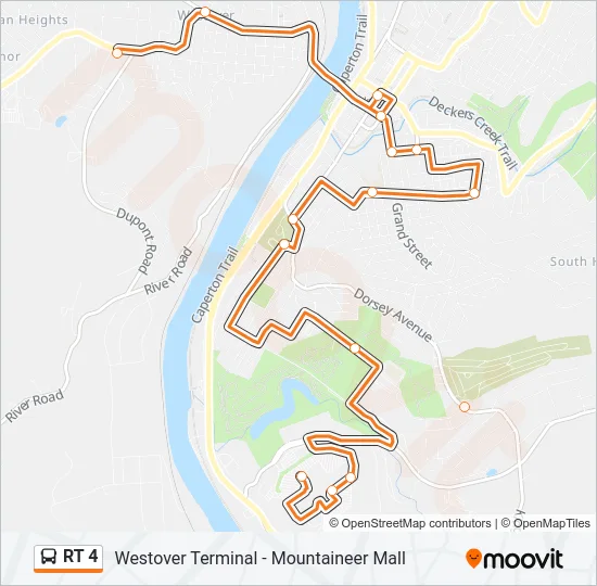 RT 4 Bus Line Map